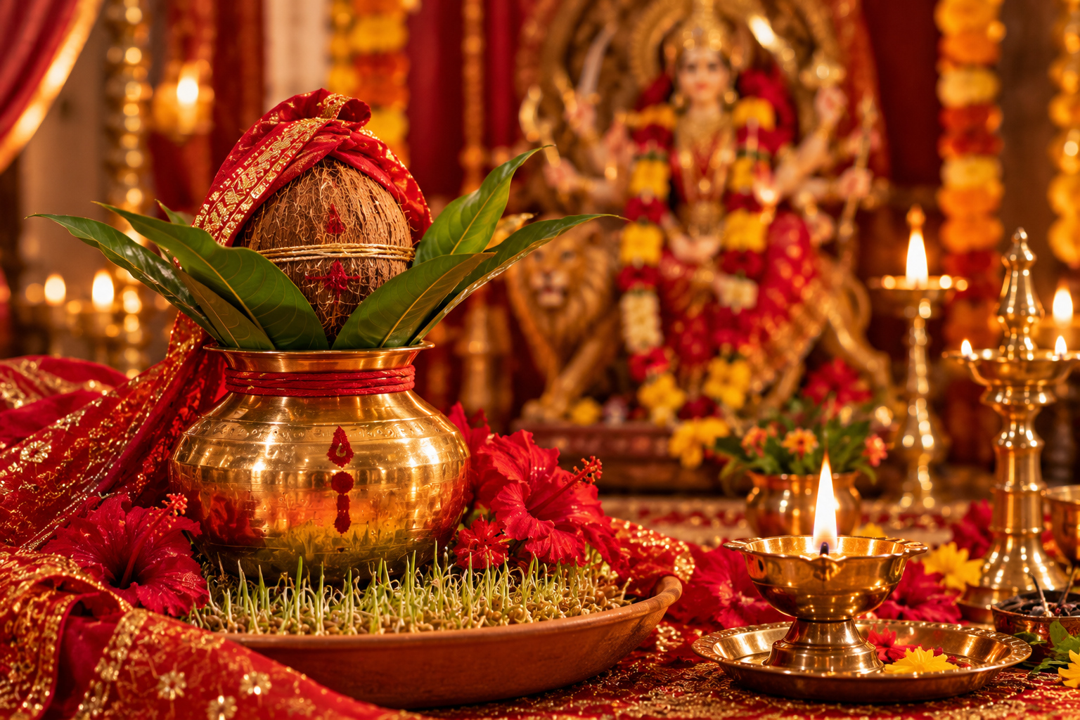 दुर्गा पूजा / नवरात्रि कलश स्थापना